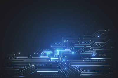 數(shù)字脈絡(luò) 抽象幾何與電路紋理構(gòu)建的綠色科技橫幅世界